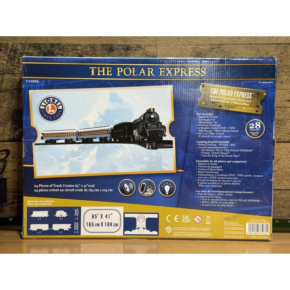 🔥 NEW- Lionel The Polar Express Battery Operated Train Set 7-11925 28 Piece